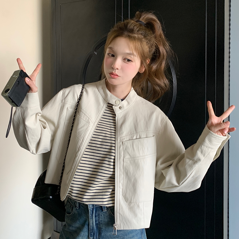 -2025秋款短款软皮皮衣外套2B154-WT606-F145-K218,女装短外套,2B154