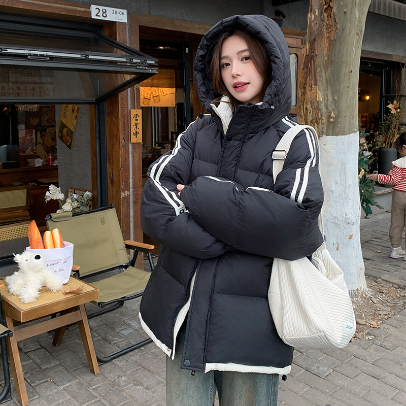 【现货】 黑拼白假两件90白鸭绒羽绒服2C056-3305-P285控428图片