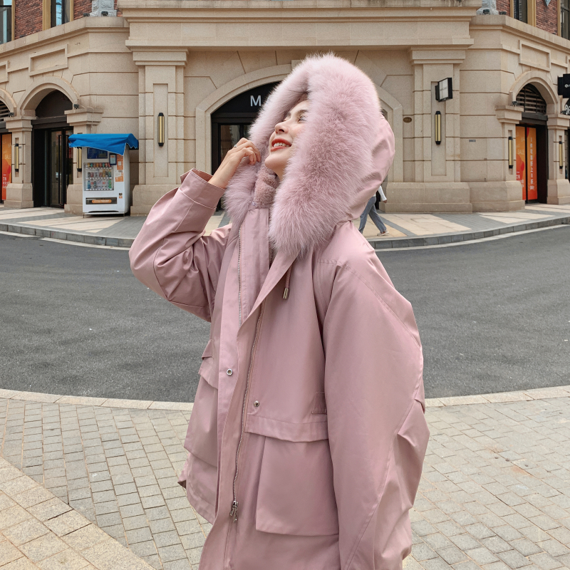 【现货】2025冬季兔毛内胆加厚粉色派克服 2C056-9918-P185 控268图片