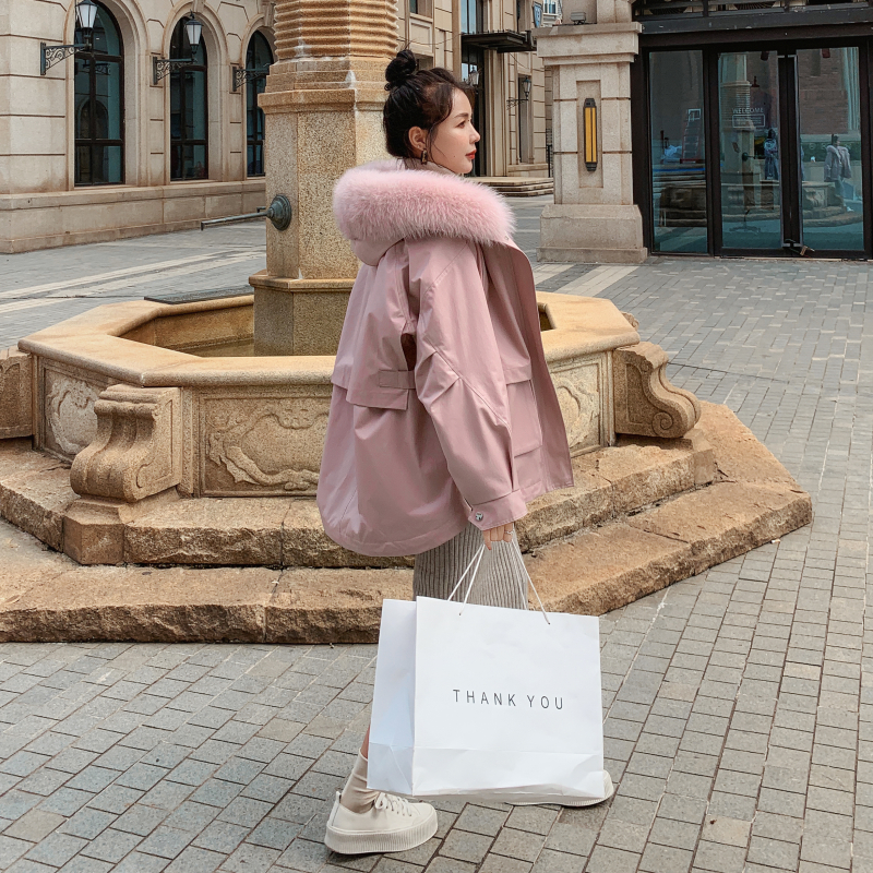 【现货】2025冬季兔毛内胆加厚粉色派克服 2C056-9918-P185 控268图片