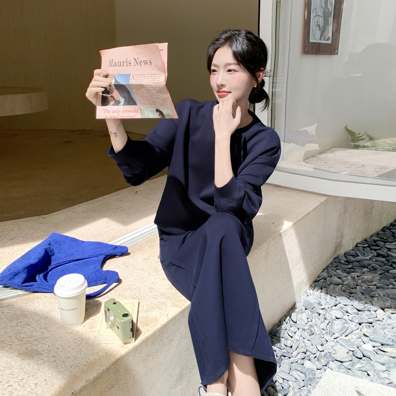 韩版宽松休闲减龄套装女2025年春秋季新款高级感显瘦卫衣裙两件套图片
