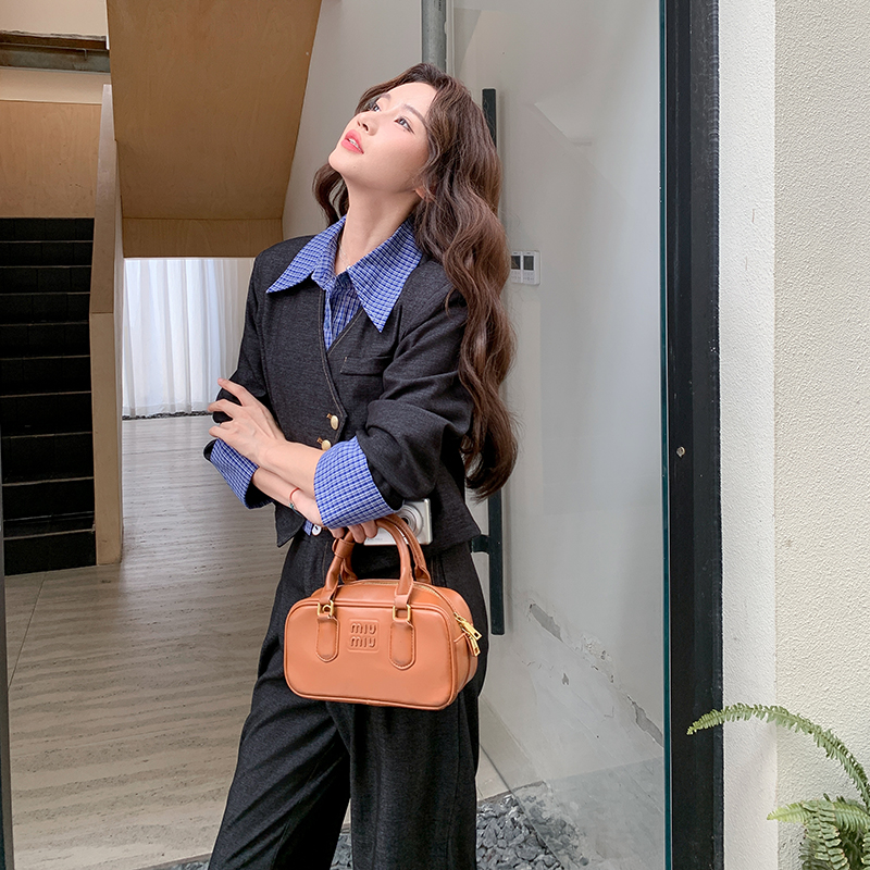 高级感气质拼接西装休闲裤套装女春秋2025新款两件套超火爆款ootd图片