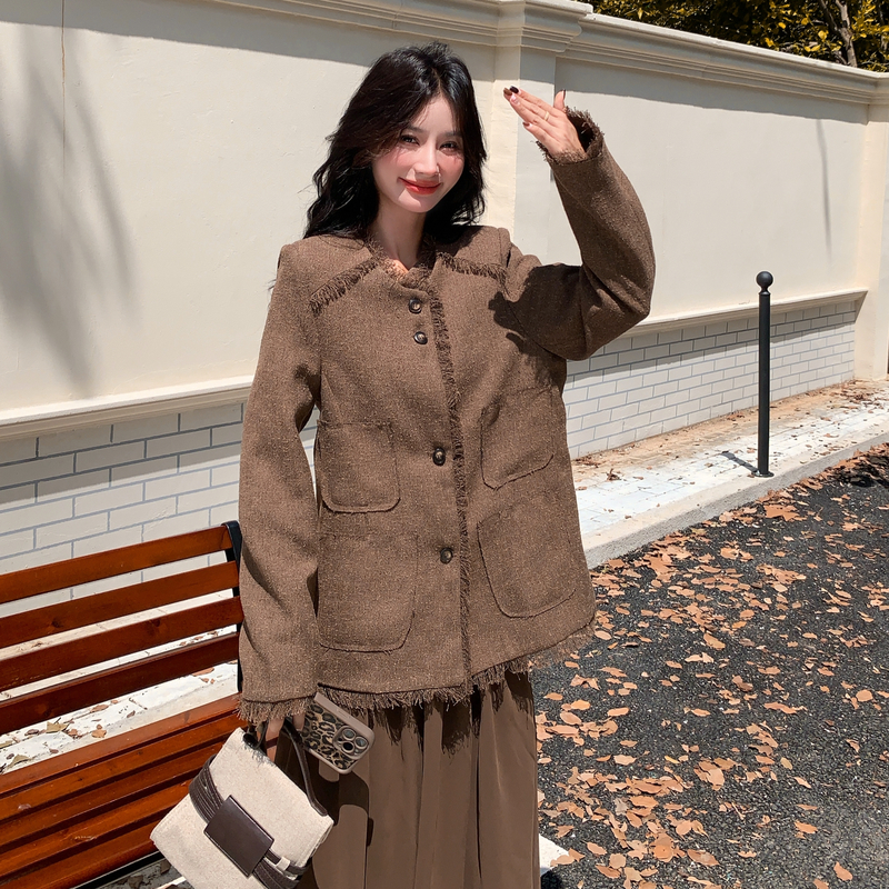 法式复古小香风外套吊带连衣裙两件套女2025秋季新款优雅气质拼接图片