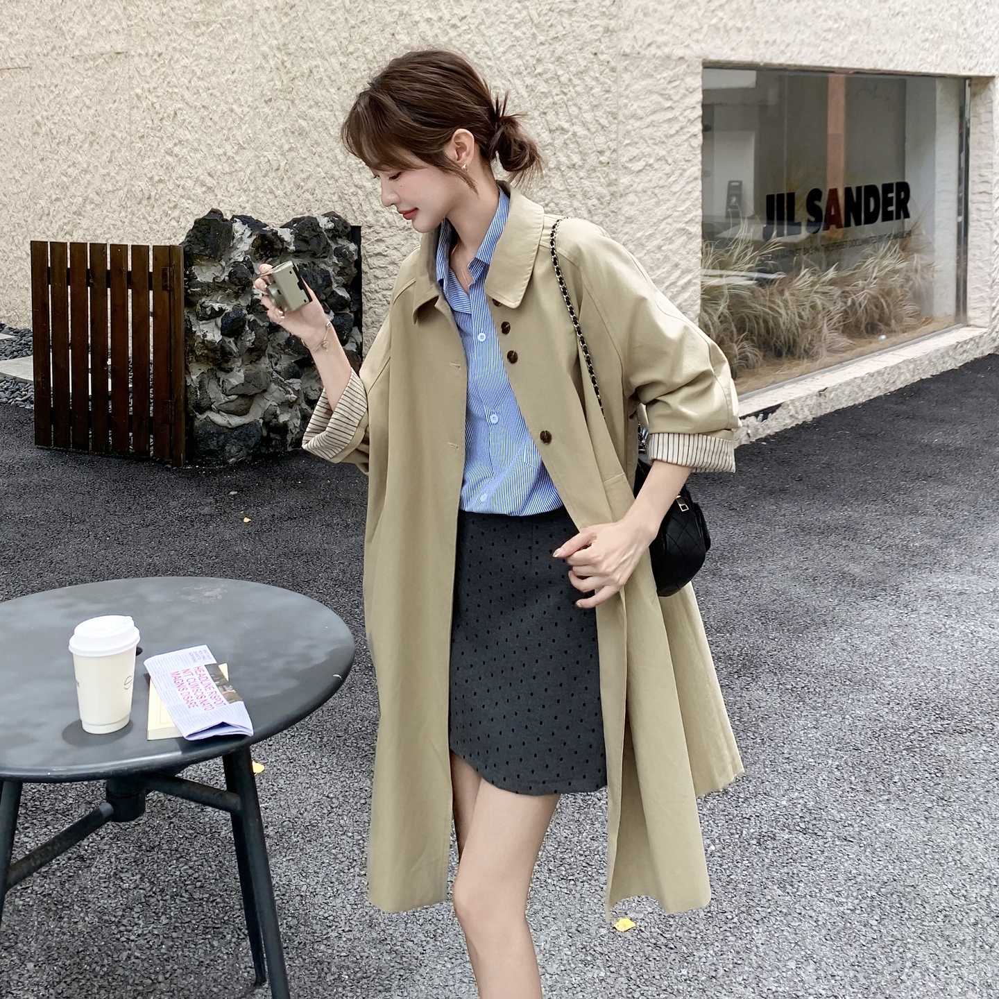 卡其色高级感休闲风衣外套女春秋2025新款爆款流行百搭巨好看大衣图片