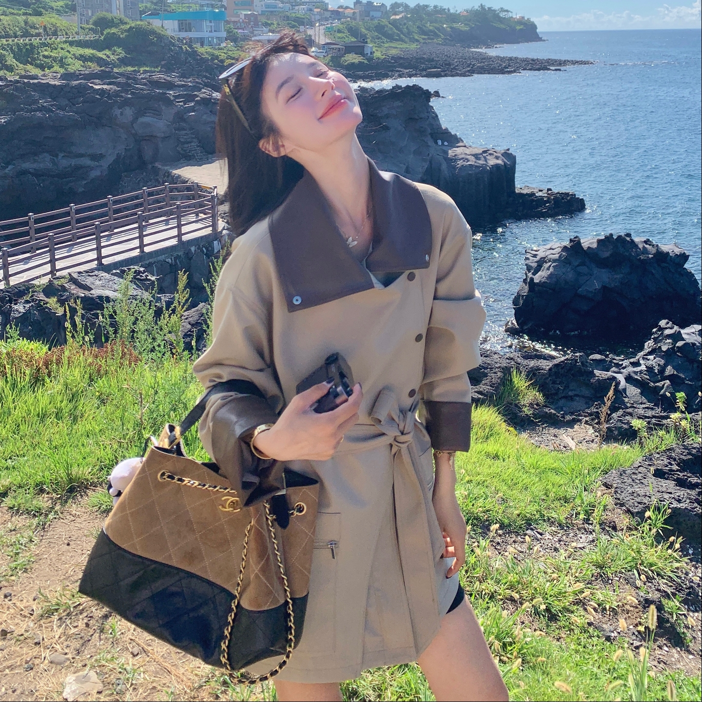 秋装新款！大量！撞色拼接风衣外套2C133-8968-P185-K258,女装短外套,2C133