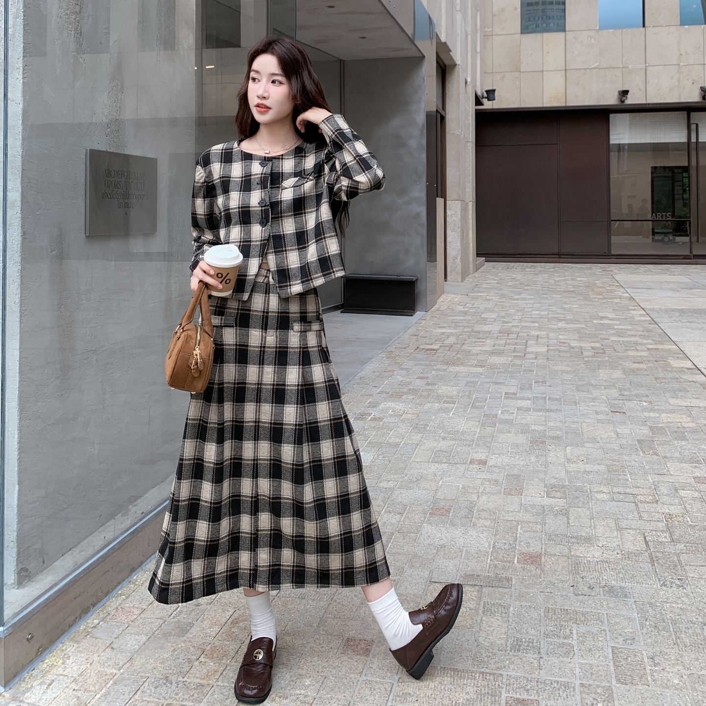 新品韩系格子套装两件套2C212-G176-P225-K328,女装套装/套裙,2C212