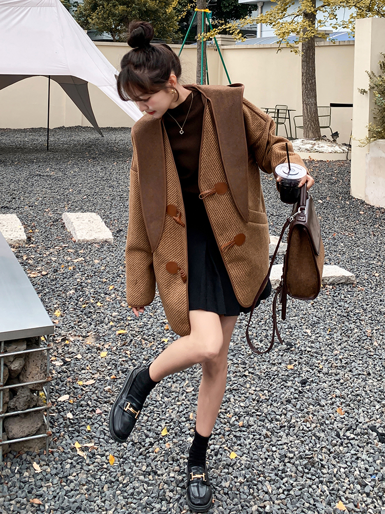 ~！！xian货咖色双面呢跑量牛仔扣大衣P185259,女装毛呢外套,2C262