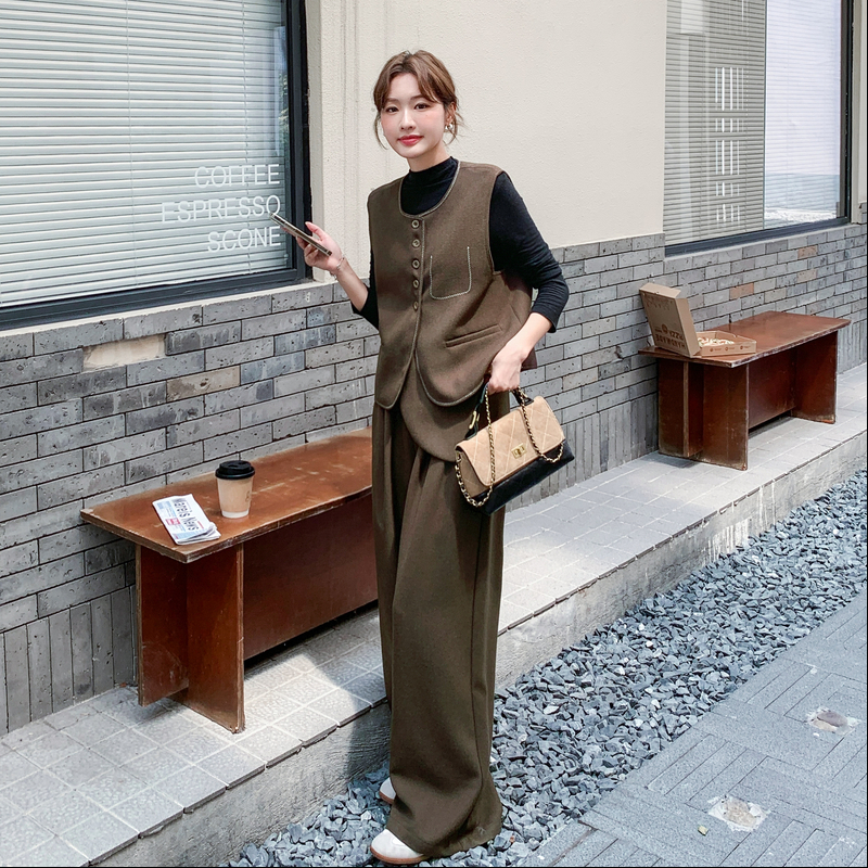 秋装新款~！2D112-5577 马甲+休闲裤两件套P185 控278图片
