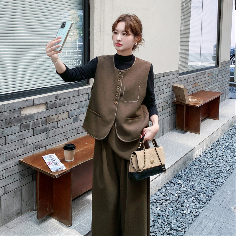 秋装新款~！2D112-5577 马甲+休闲裤两件套P185 控278图片