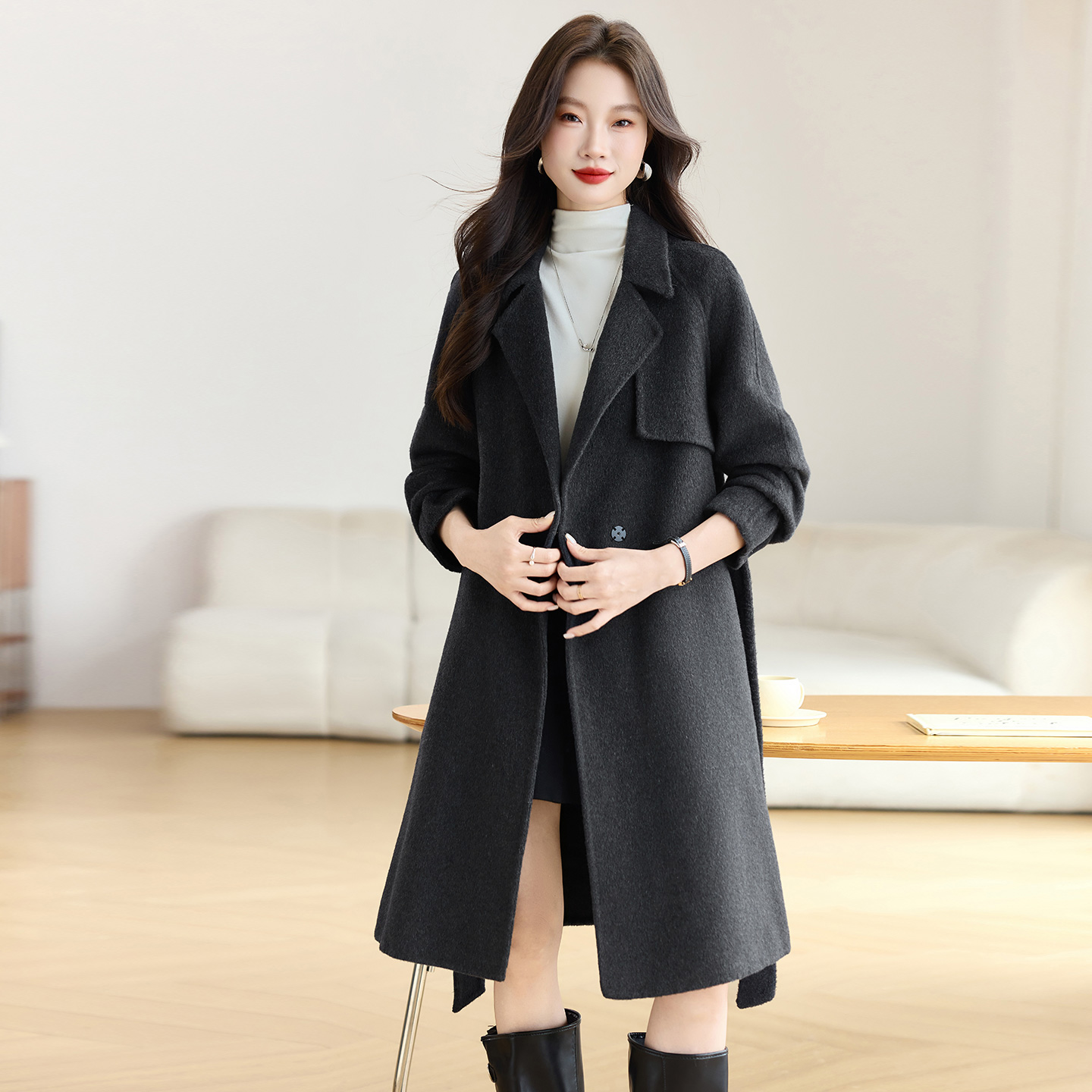 双面羊绒呢大衣女新款3037-P215-控295,女装毛呢外套,英标秀