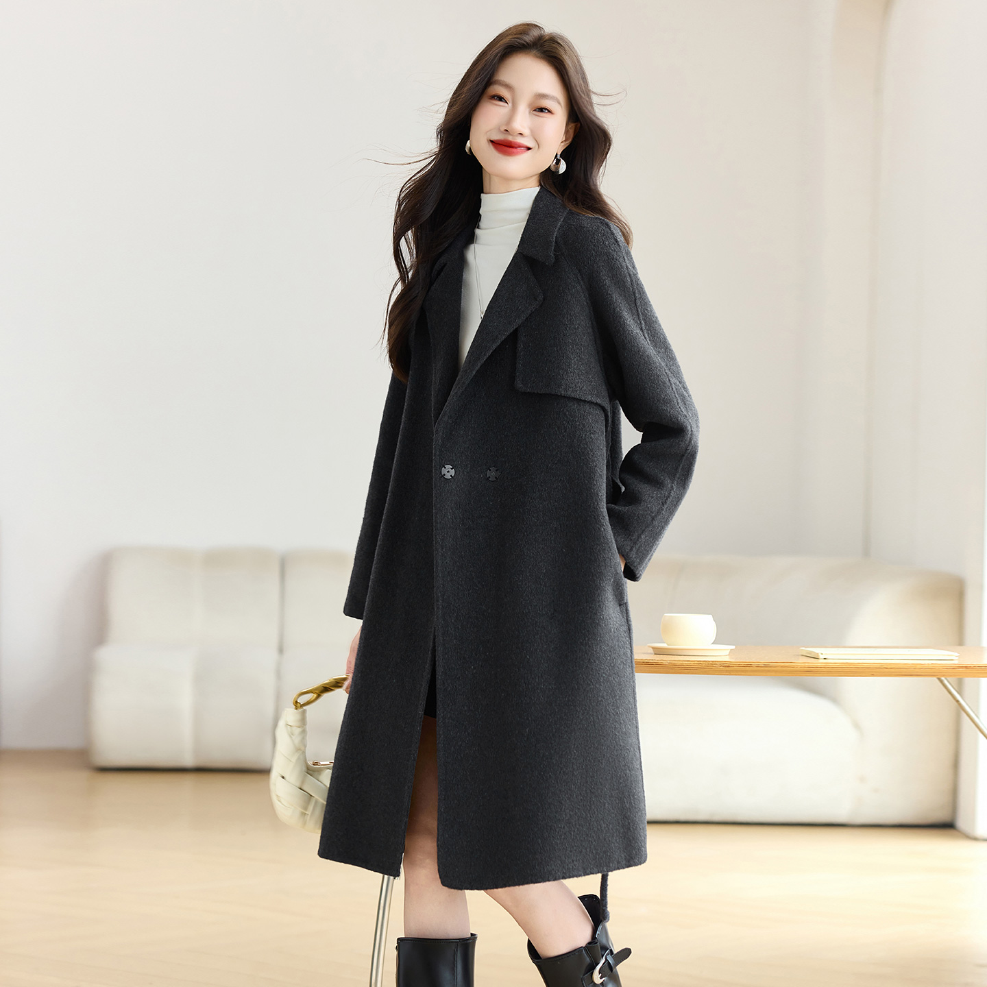 双面羊绒呢大衣女新款3037-P215-控295,女装毛呢外套,英标秀