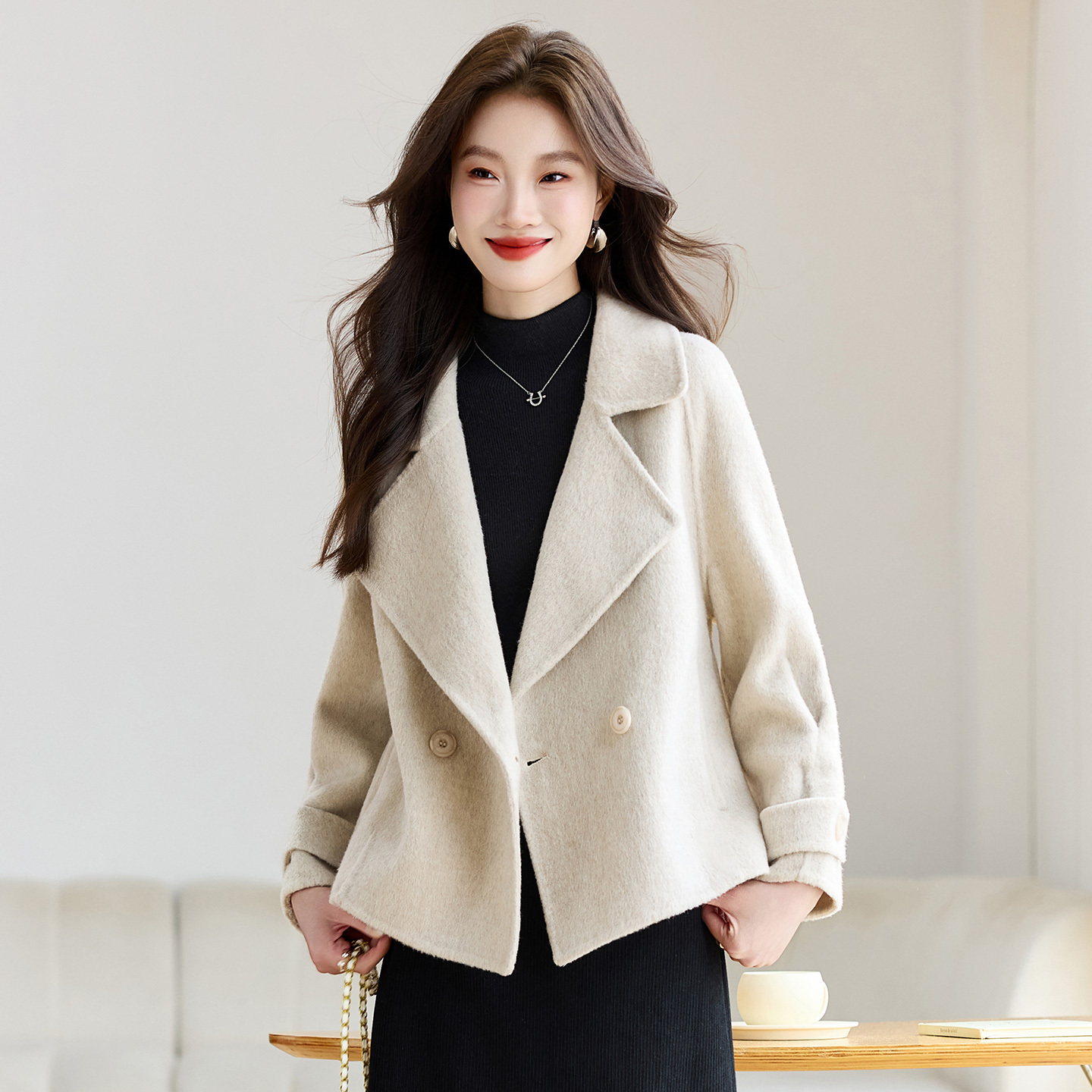 双面羊绒呢大衣女新款3032-P195-控275,女装毛呢外套,英标秀