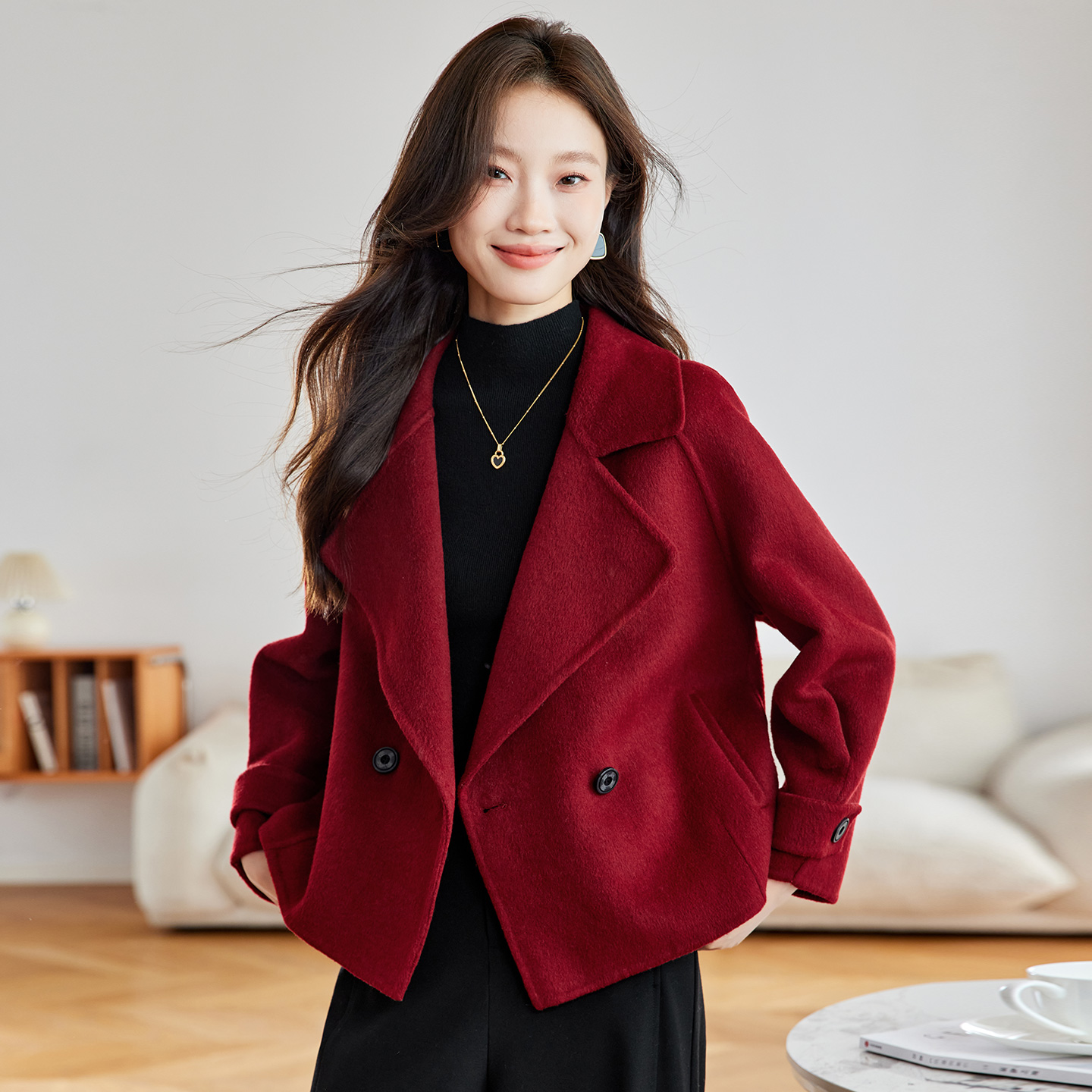 双面羊绒呢大衣女新款3032-P195-控275,女装毛呢外套,英标秀