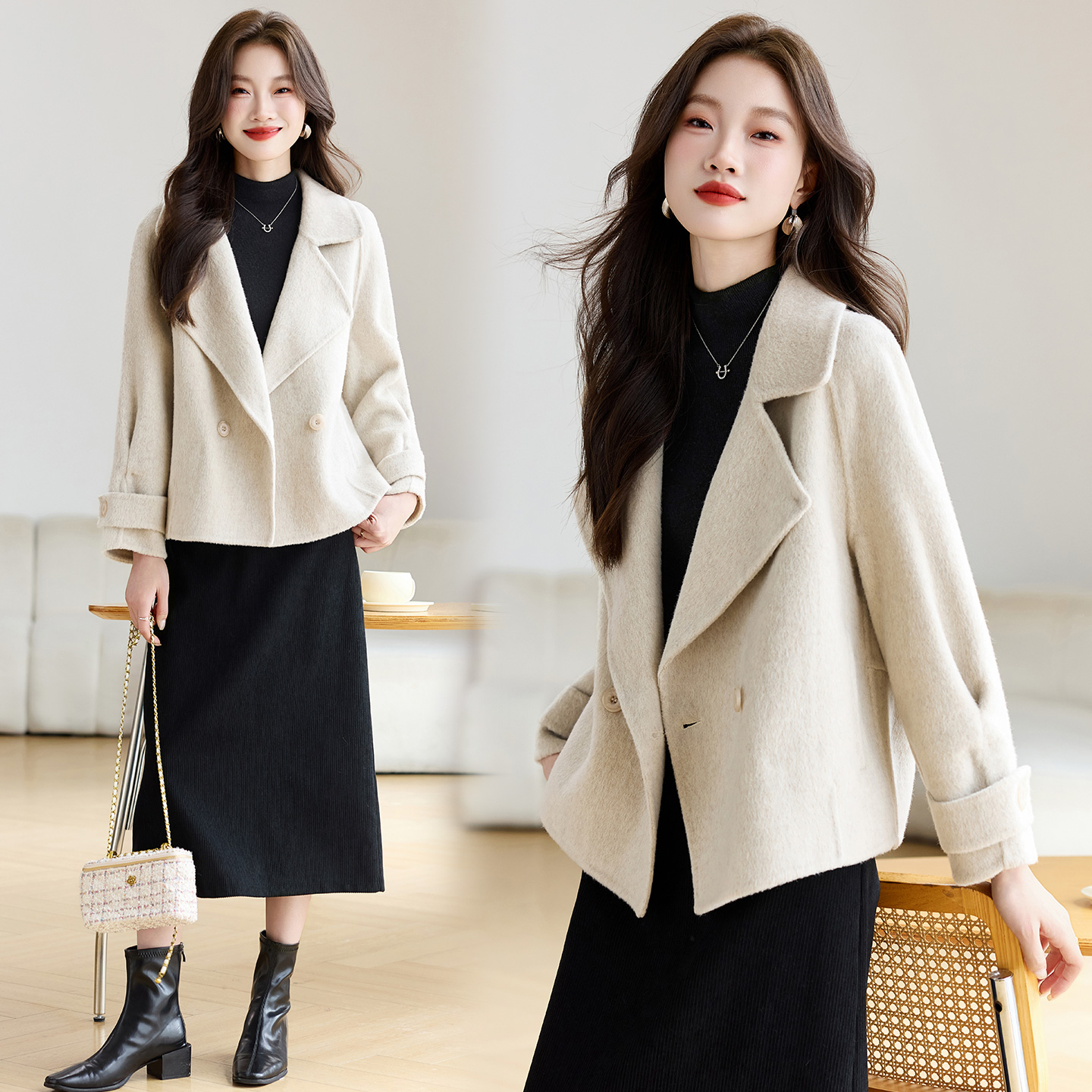 双面羊绒呢大衣女新款3032-P195-控275,女装毛呢外套,英标秀