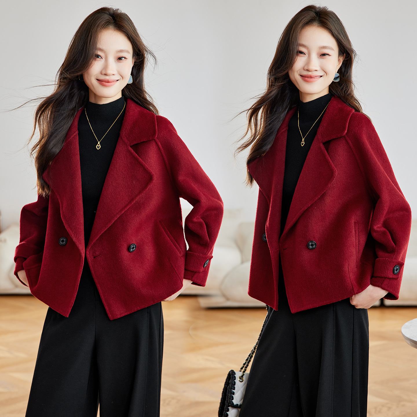 双面羊绒呢大衣女新款3032-P195-控275,女装毛呢外套,英标秀