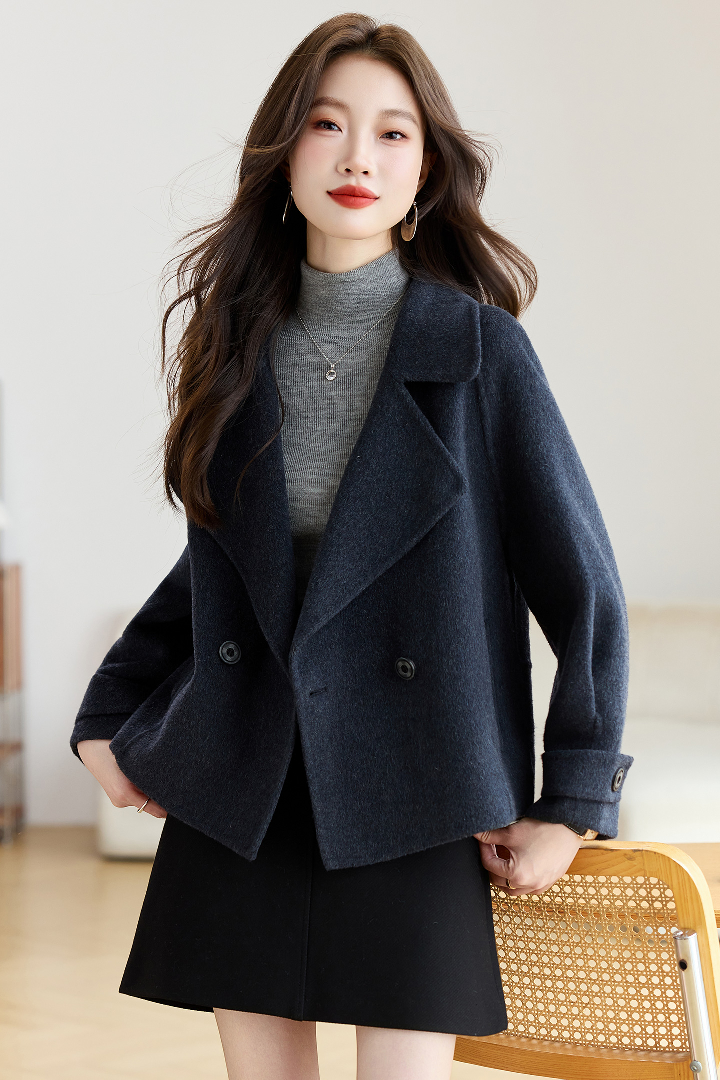 双面羊绒呢大衣女新款3032-P195-控275,女装毛呢外套,英标秀