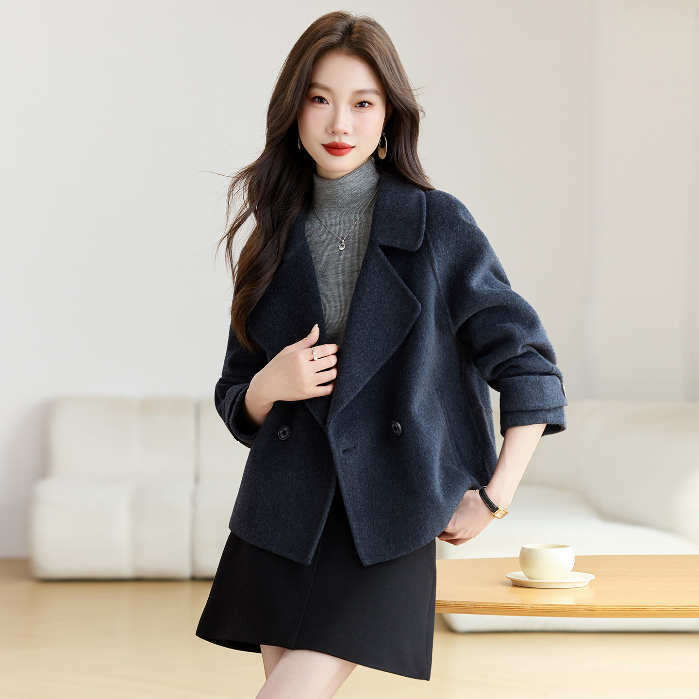 双面羊绒呢大衣女新款3032-P195-控275,女装毛呢外套,英标秀