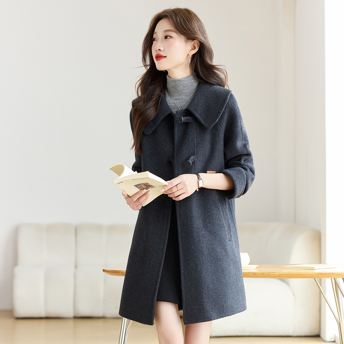 双面羊绒呢大衣女新款3031-P215-控295,女装毛呢外套,英标秀
