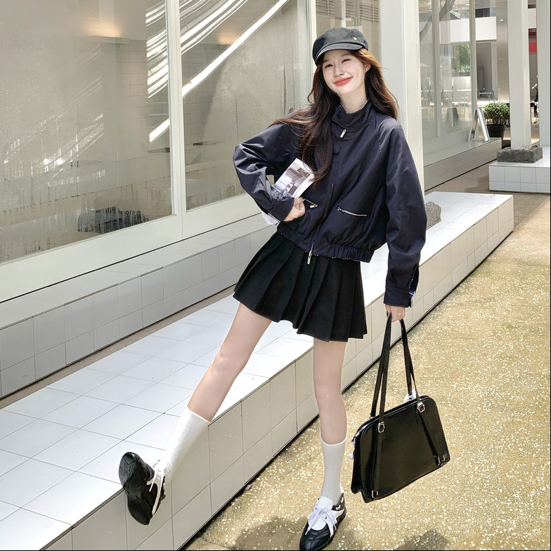 【秋装新品】休闲格纹两面穿外套2C105-Q501-P165-K238,女装短外套,2C105