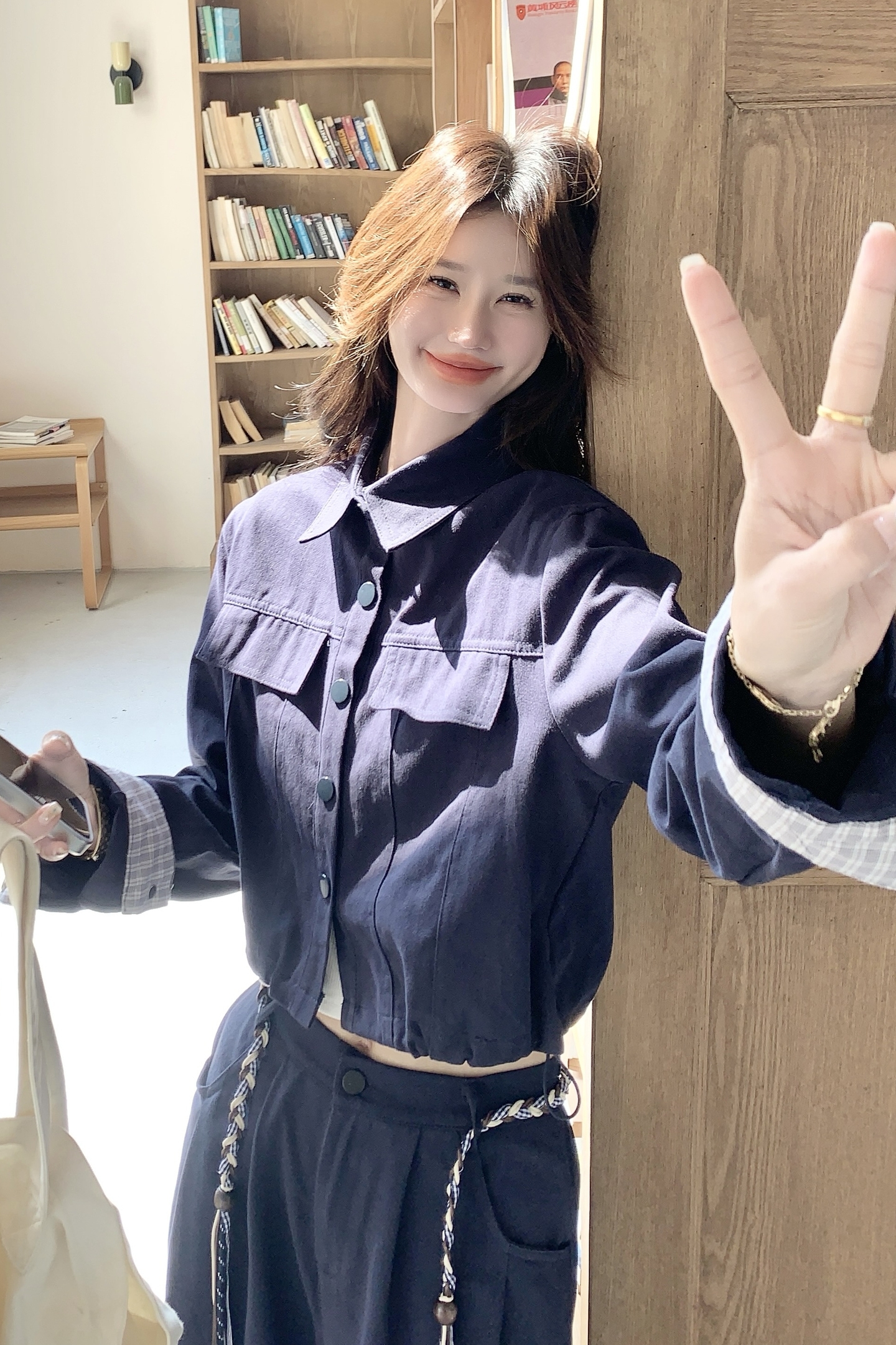 工装风牛仔外套套装女2025秋季新款显瘦气质减龄休闲阔腿裤两件套图片