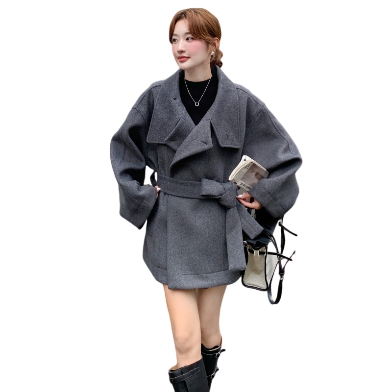 韩版显瘦立领呢子大衣女2025年秋冬季新款高级感气质夹棉毛呢外套,女装毛呢外套,2C168