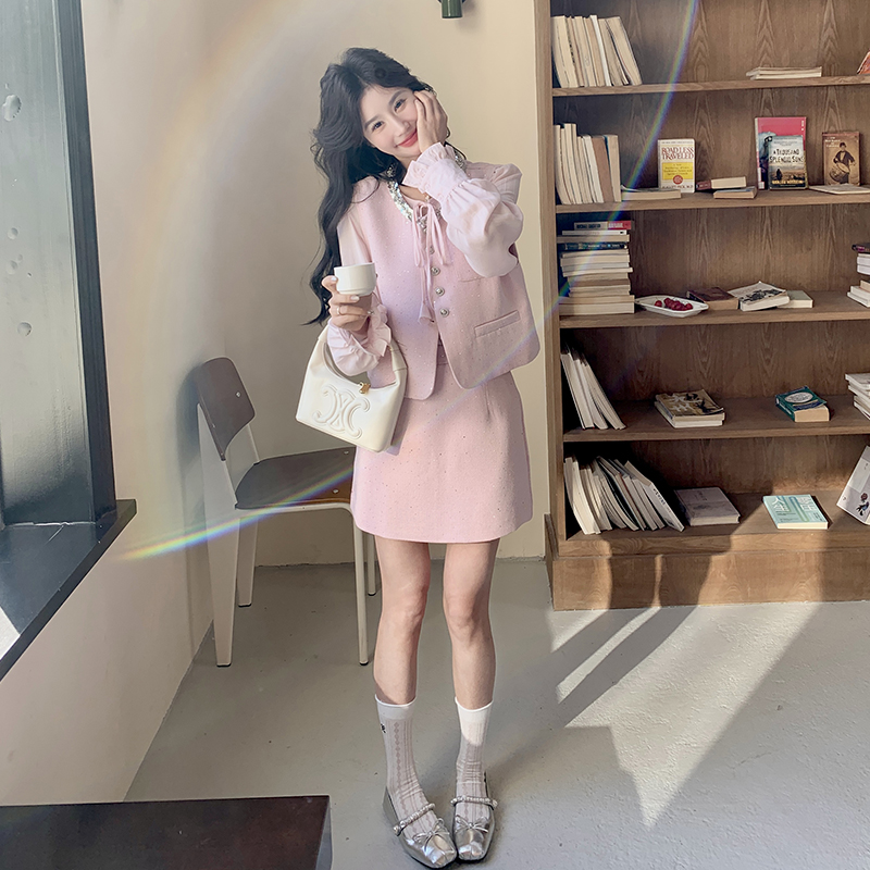 春装新款大量！衬衫马甲半身裙三件套2C133-8910-P185-K248，女装套装/套裙，2C133