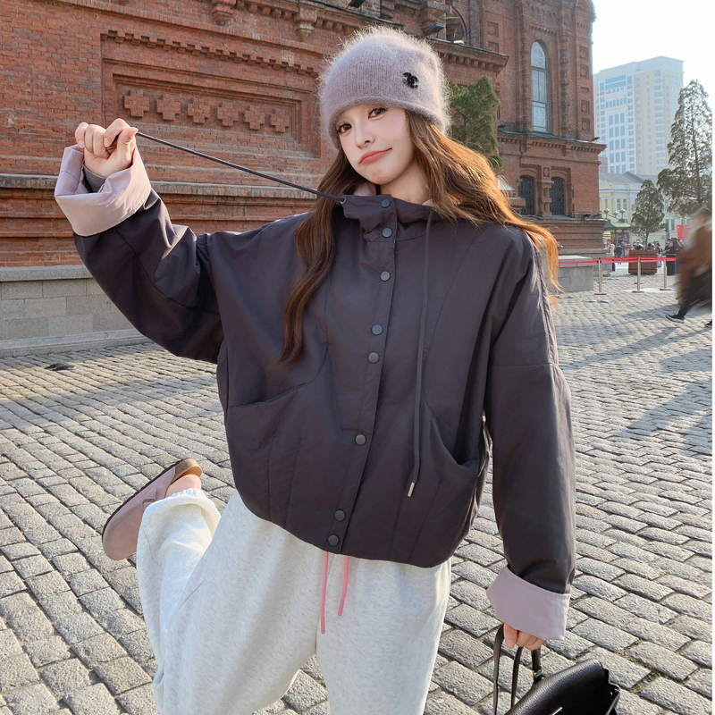 25冬季新品撞色韩版棉服外套6525-P155-K248,女装短外套,2C317
