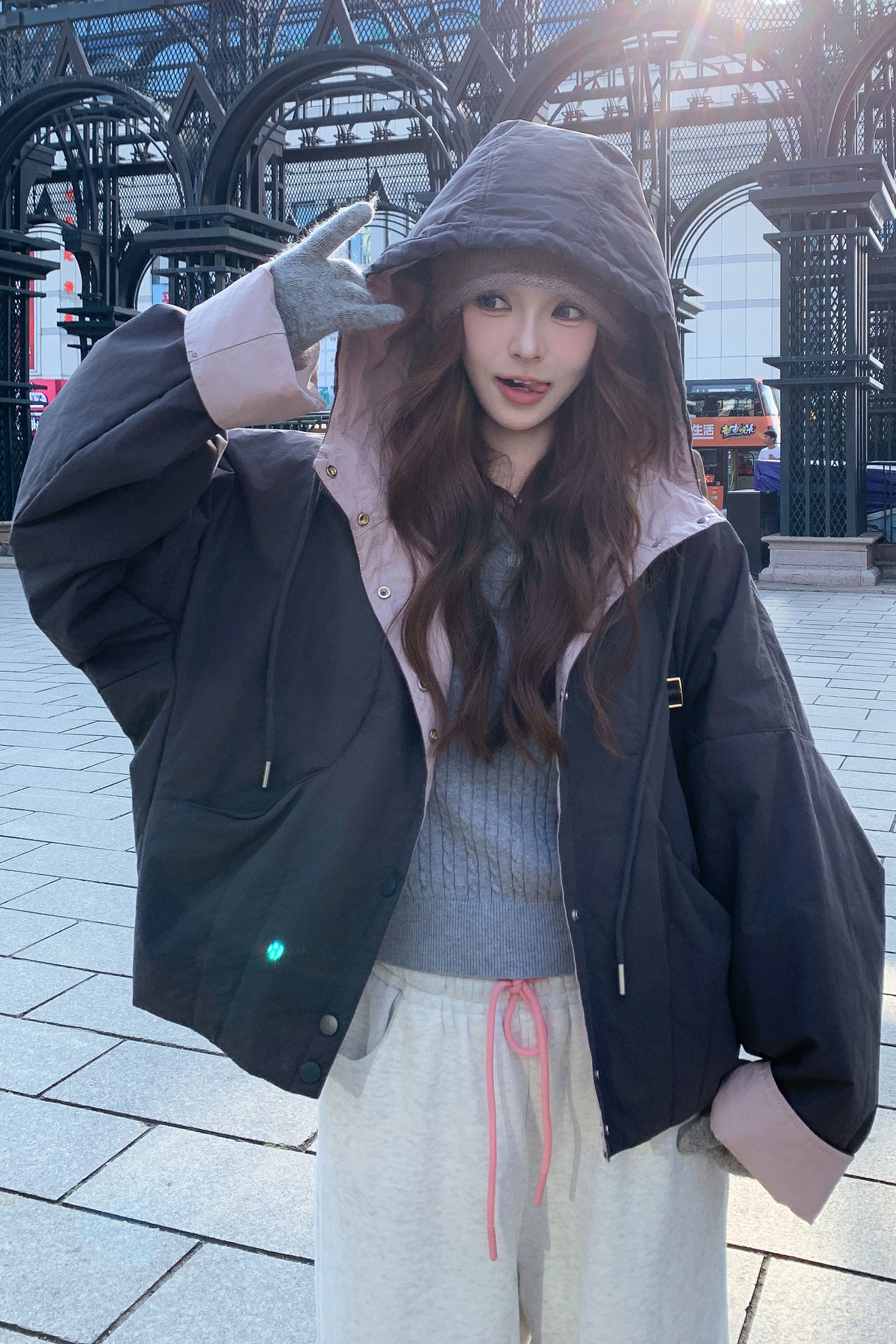25冬季新品撞色韩版棉服外套6525-P155-K248,女装短外套,2C317