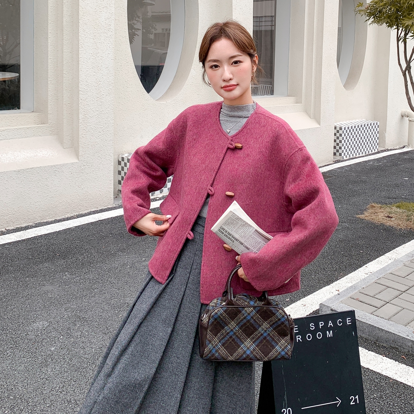 新品时尚双面呢羊毛毛呢外套A2563-215-K320,女装毛呢外套,2C261