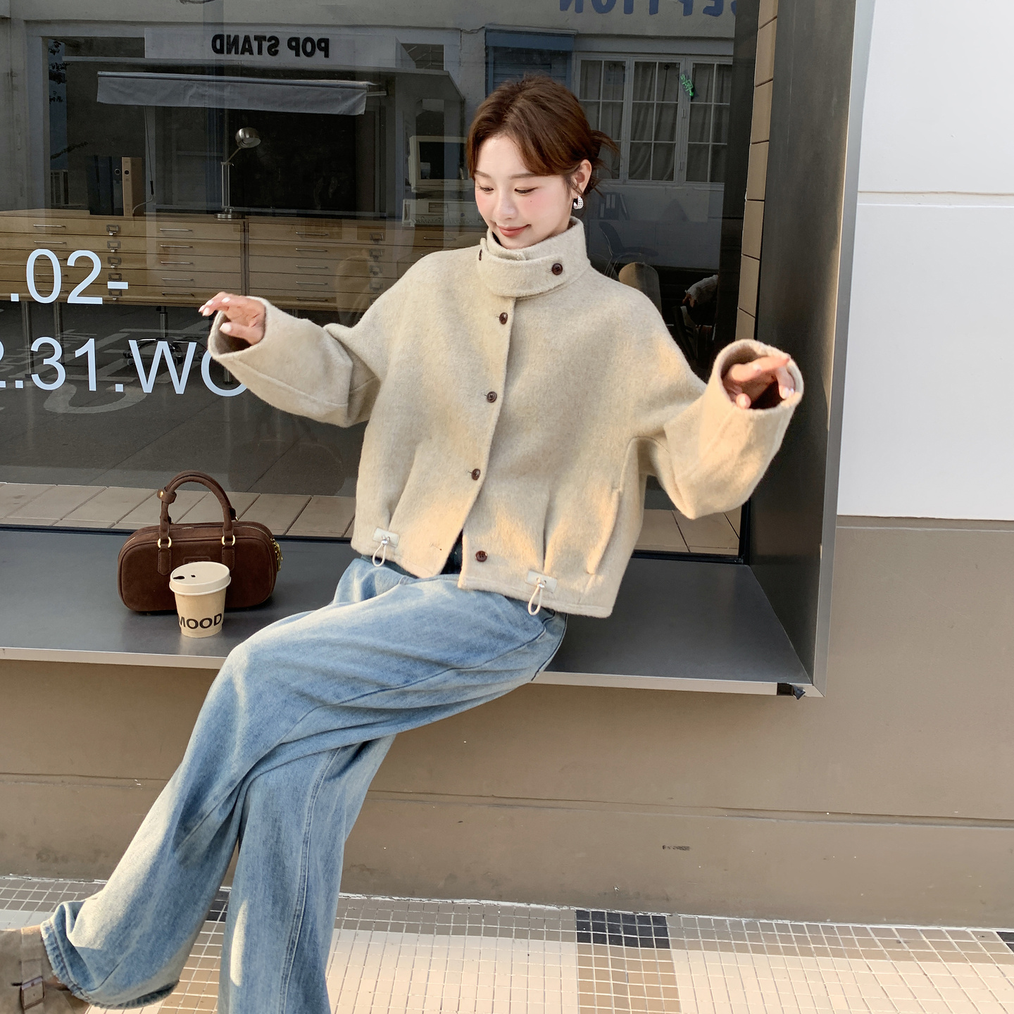 2026冬季双面羊绒大衣短款RF2C290-6881#-P285-K418,女装羊绒大衣,2C290