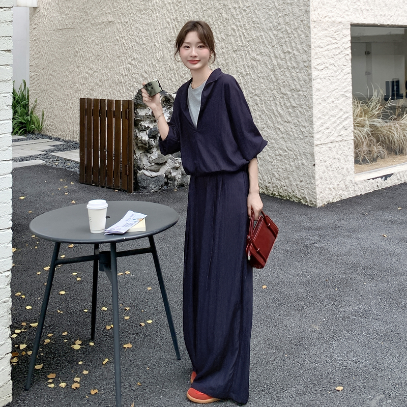 米白色韩版宽松显瘦拼接风衣女2025秋季新款小个子休闲风百搭外套图片