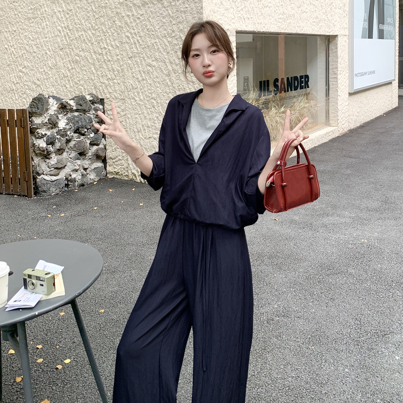米白色韩版宽松显瘦拼接风衣女2025秋季新款小个子休闲风百搭外套图片